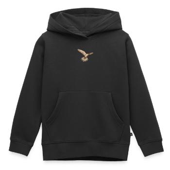 Fauconnier de la tour I de l’oiseau de proie chasse au croquant motif pour fauconnier - Sweat Premium à capuche enfant bio - noir - Devant - AI Model Kid Male (0cm)