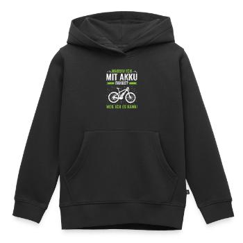 Warum ich mit Akku fahre? Weil ich es kann! - Kinder Premium Organic Hoodie - Schwarz - Vorne - AI Model Kid Male (0cm)