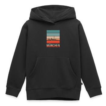 München - Kinder Premium Organic Hoodie - Schwarz - Vorne - AI Model Kid Male (0cm)