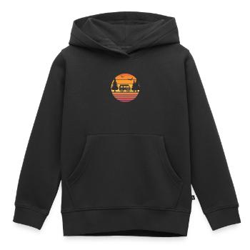 Camper Camping Camper Cadeau Campeur - Sweat Premium à capuche enfant bio - noir - Devant - AI Model Kid Male (0cm)