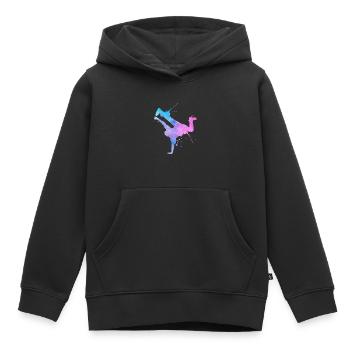Street Art Breakdancer Moderne Art abstrait - Sweat Premium à capuche enfant bio - noir - Devant - AI Model Kid Male (0cm)