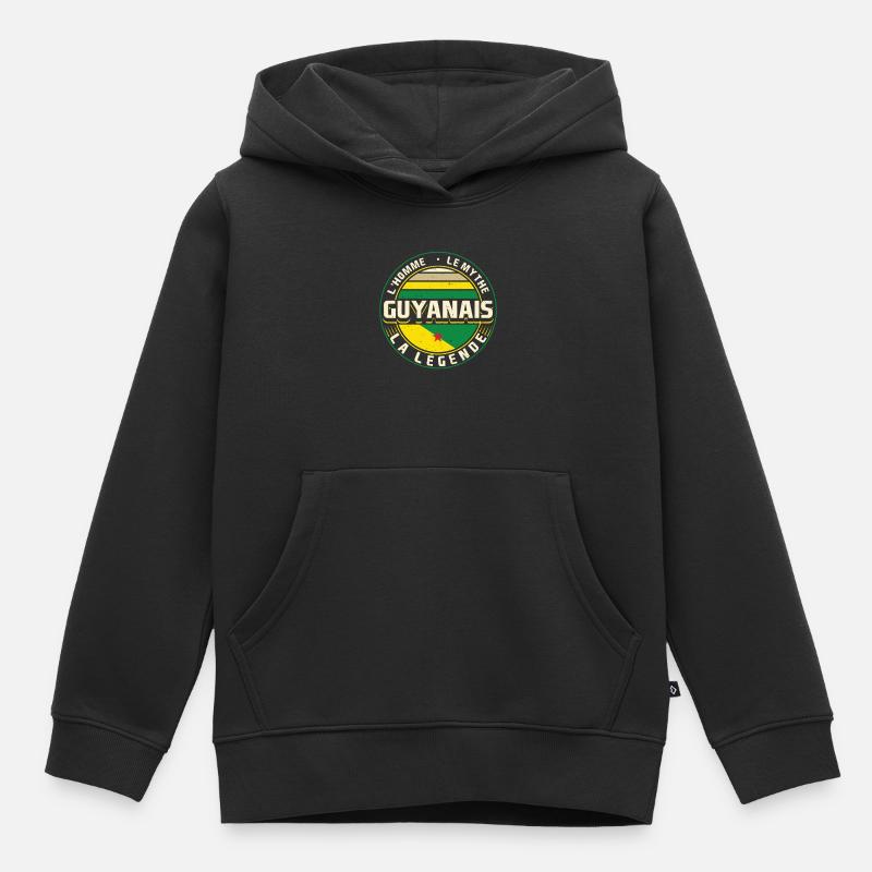 Guyane Humour Guyanais - Sweat Premium à capuche enfant bio - noir