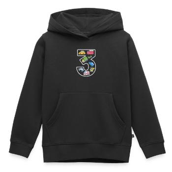 Anniversaire de 3 ans - Sweat Premium à capuche enfant bio - noir - Devant - AI Model Kid Male (0cm)
