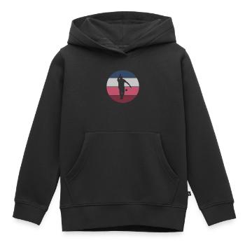 Pétanque Pétanque Pétanque Pétanque Boules Boules - Sweat Premium à capuche enfant bio - noir - Devant - AI Model Kid Male (0cm)