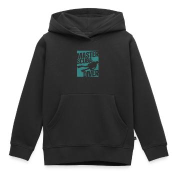 Diving Master Scuba Diver Down - Sweat Premium à capuche enfant bio - noir - Devant - AI Model Kid Male (0cm)