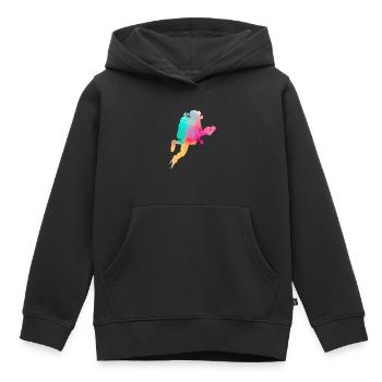 Scuba Diving Watercolor Diver - Sweat Premium à capuche enfant bio - noir - Devant - AI Model Kid Male (0cm)