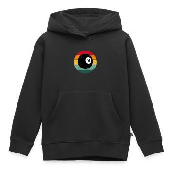 Boule de billard vintage retro billard - Sweat Premium à capuche enfant bio - noir - Devant - AI Model Kid Male (0cm)