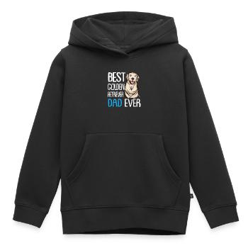 Golden Retriever | Golden Retriever - Sweat Premium à capuche enfant bio - noir - Devant - AI Model Kid Male (0cm)
