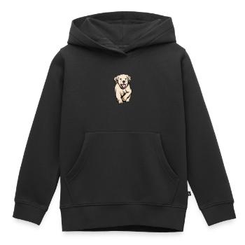 Golden Retriever | Golden Retriever - Sweat Premium à capuche enfant bio - noir - Devant - AI Model Kid Male (0cm)