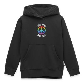 Good Vibes - Sweat Premium à capuche enfant bio - noir - Devant - AI Model Kid Male (0cm)