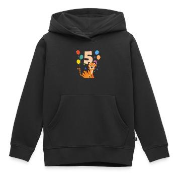 5. Geburtstag Kindergeburtstag 5 Jahre Tiger - Kinder Premium Organic Hoodie - Schwarz - Vorne - AI Model Kid Male (0cm)