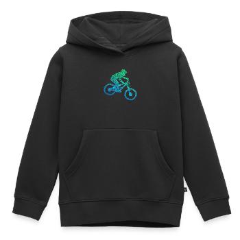 Downhill Mountainbike Biker MTB Jungen - Kinder Premium Organic Hoodie - Schwarz - Vorne - AI Model Kid Male (0cm)