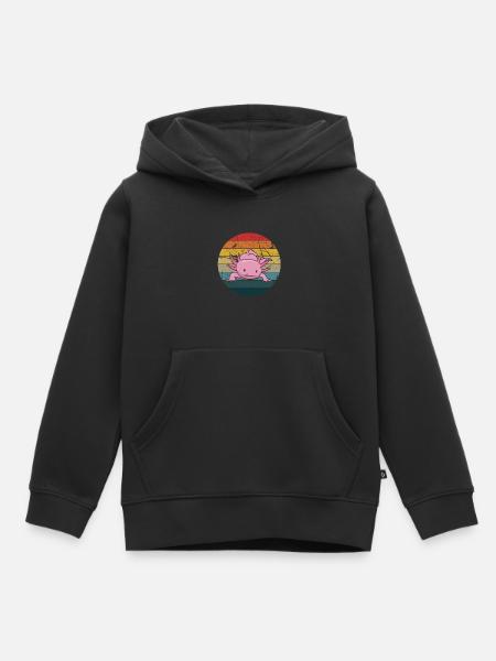 Axolotl - Kinder Premium Organic Hoodie - Schwarz