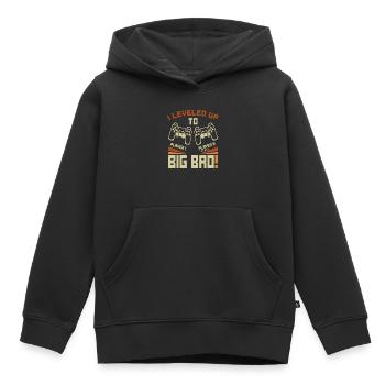 Video Gamer Gaming - I Leveled up to Big Bro - Kinder Premium Organic Hoodie - Schwarz - Vorne - AI Model Kid Male (0cm)