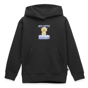 KATZE BÖSE WELLNESS MUSS ICH - Kinder Premium Organic Hoodie - Schwarz - Vorne - AI Model Kid Male (0cm)