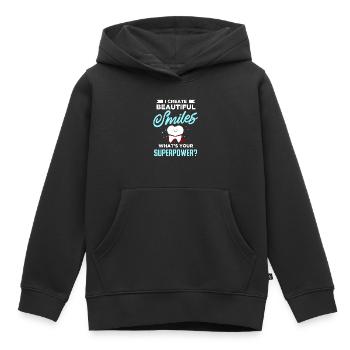 Dentiste Cadeau Dentist Dental Docteur Dents - Sweat Premium à capuche enfant bio - noir - Devant - AI Model Kid Male (0cm)