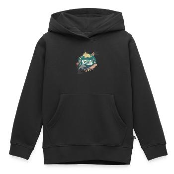 Louis - Beautiful boy name with cute dinosaurs - Kids Premium Organic Hoodie - black - Front - AI Model Kid Male (0cm)