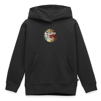 Dragon, Dragon, Dragon asiatique - Sweat Premium à capuche enfant bio - noir - Devant - AI Model Kid Male (0cm)