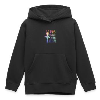 Ballerine Plié Chassé Jeté Danseuse de Ballet - Sweat Premium à capuche enfant bio - noir - Devant - AI Model Kid Male (0cm)