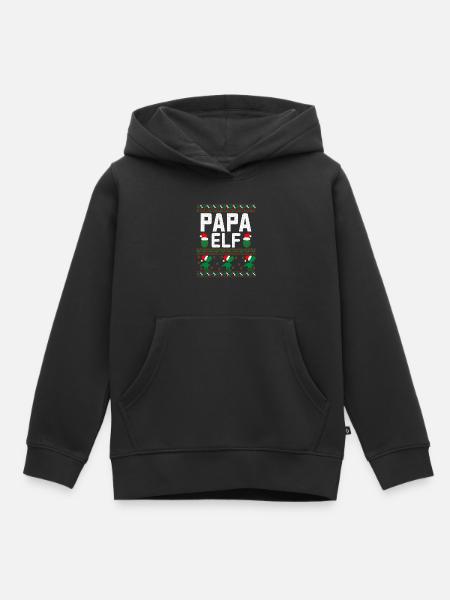 Papa Elf hässlicher Weihnachtspullover - Kinder Premium Organic Hoodie - Schwarz