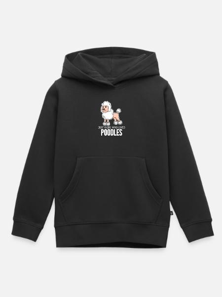 Pudel Hund - Kinder Premium Organic Hoodie - Schwarz
