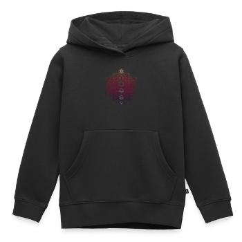 64 Tetraeder Metatrons Würfel Sacred Geo - Kinder Premium Organic Hoodie - Schwarz - Vorne - AI Model Kid Male (0cm)