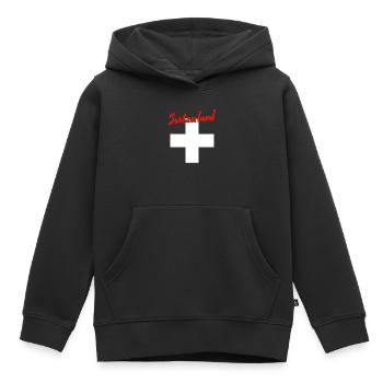 Suisse Suisse - Sweat Premium à capuche enfant bio - noir - Devant - AI Model Kid Male (0cm)