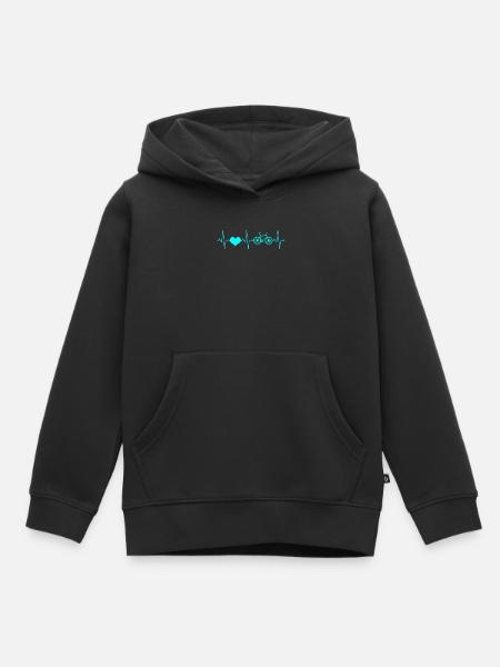 Fahrrad Herzschlag - Kinder Premium Organic Hoodie - Schwarz