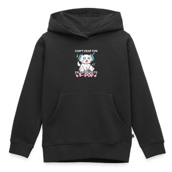 Kpop Kawaii Katze I'm Listening To K-pop Music Ges - Kinder Premium Organic Hoodie - Schwarz - Vorne - AI Model Kid Male (0cm)