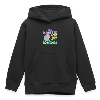 Hamster fressen - Kinder Premium Organic Hoodie - Schwarz - Vorne - AI Model Kid Male (0cm)