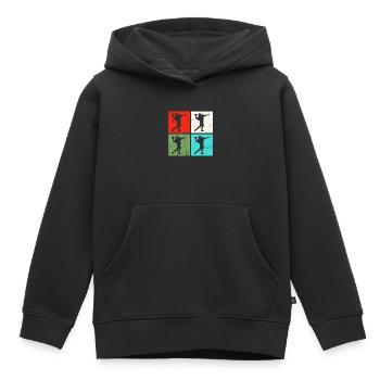 Football Footballer Retro - Kinder Premium Organic Hoodie - Schwarz - Vorne - AI Model Kid Male (0cm)
