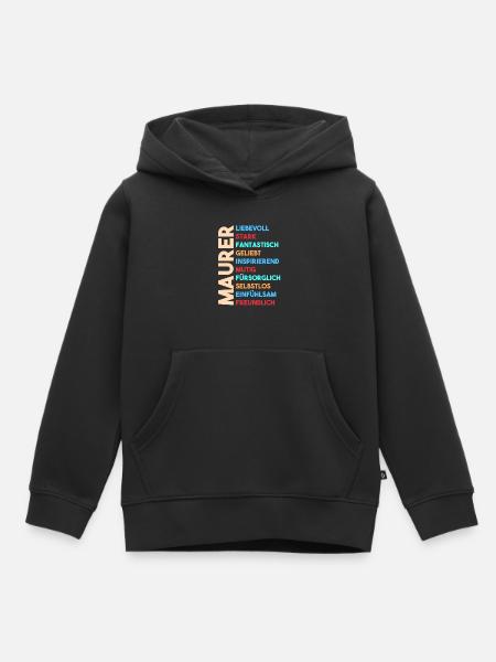 Maurer - Kinder Premium Organic Hoodie - Schwarz