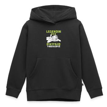 LEGENDIN DER PHYSIOTHERAPIE - Kinder Premium Organic Hoodie - Schwarz - Vorne - AI Model Kid Male (0cm)