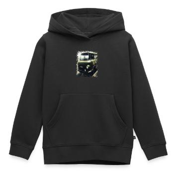 Barkas - NVA - RDA - Transporteur - Sweat Premium à capuche enfant bio - noir - Devant - AI Model Kid Male (0cm)