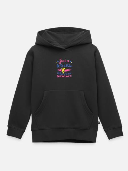 Breakdancer B-Mädchen, das Breakdance liebt - Kinder Premium Organic Hoodie - Schwarz