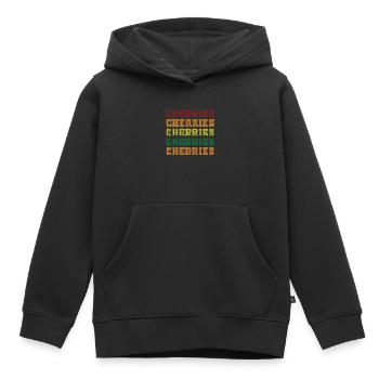 Cerises - Sweat Premium à capuche enfant bio - noir - Devant - AI Model Kid Male (0cm)