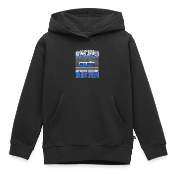Straßenbahn Straßenbahnfahrer Studieren kann jeder - Kinder Premium Organic Hoodie - Schwarz - Vorne - AI Model Kid Male (0cm)