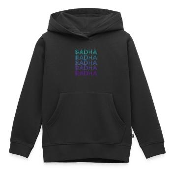 Radha Déesse hindoue Mythologie Hindouisme Rétro - Sweat Premium à capuche enfant bio - noir - Devant - AI Model Kid Male (0cm)