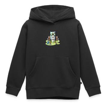 Cassette des années 80 90 Cassette Sitting Cassette Cassette - Sweat Premium à capuche enfant bio - noir - Devant - AI Model Kid Male (0cm)