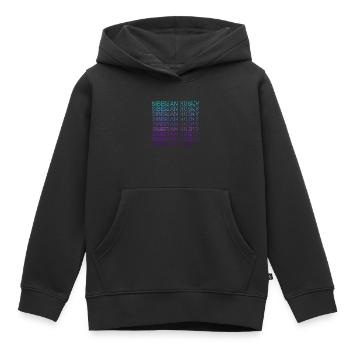 Sibérie Husky Rétro - Sweat Premium à capuche enfant bio - noir - Devant - AI Model Kid Male (0cm)
