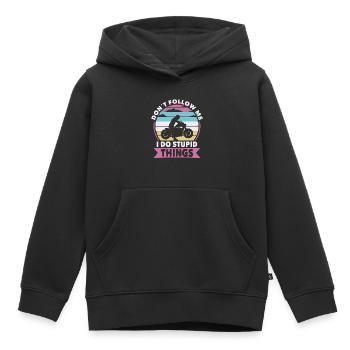 Nicht folgen Bikerin oder Biker eine Motorrad - Kinder Premium Organic Hoodie - Schwarz - Vorne - AI Model Kid Male (0cm)