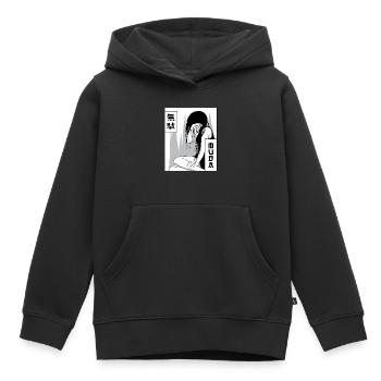 Emo Anime Girl Goth Vaporwave Esthétique Muda - Sweat Premium à capuche enfant bio - noir - Devant - AI Model Kid Male (0cm)