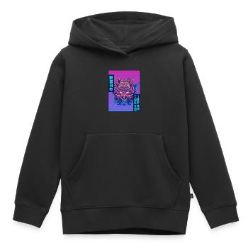 Oni Mask Tokyo Japon Vaporwave Goût Esthétique - Sweat Premium à capuche enfant bio - noir - Devant - AI Model Kid Male (0cm)