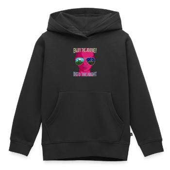 Explorateurs de voyages de vacances dans la nuit - Sweat Premium à capuche enfant bio - noir - Devant - AI Model Kid Male (0cm)