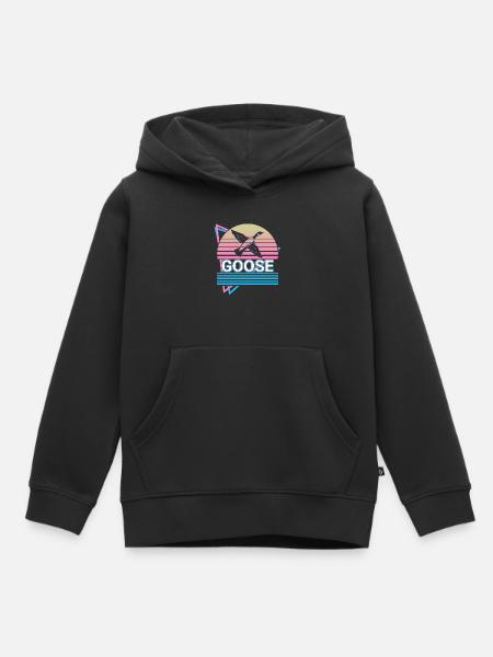 Gans Retro Geschenk - Kinder Premium Organic Hoodie - Schwarz