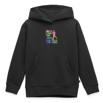 Teacher Running Erst laufe ich die Kilometer, dann - Kinder Premium Organic Hoodie - Schwarz - Vorne - AI Model Kid Male (0cm)
