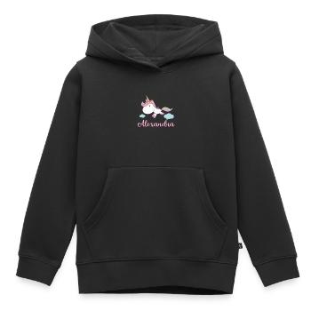 ALEXANDRA Pink Unicorn Novelty - Kids Premium Organic Hoodie - black - Front - AI Model Kid Male (0cm)