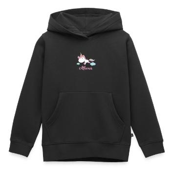 ATHENA Pink Unicorn Novelty - Kids Premium Organic Hoodie - black - Front - AI Model Kid Male (0cm)