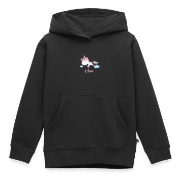 AVA Pink Unicorn Novelty - Kids Premium Organic Hoodie - black - Front - AI Model Kid Male (0cm)