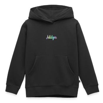 ADALYNN Rainbow Minimalist Cursive - Kids Premium Organic Hoodie - black - Front - AI Model Kid Male (0cm)
